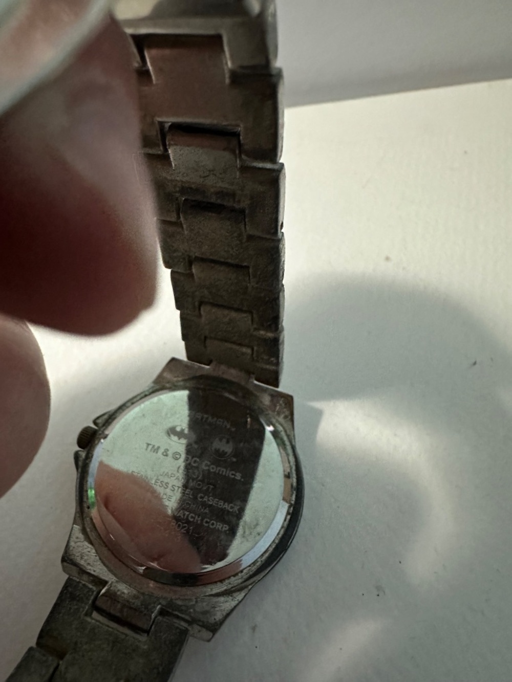 Vintage Batman DC Comics Quartz Watch Silver Tone Metal Bracelet Collectible - Picture 5 of 6